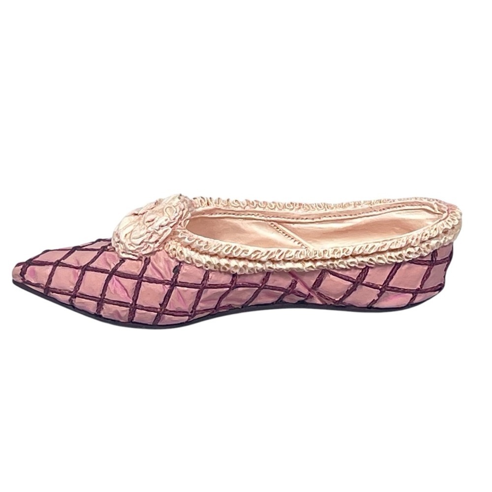 JUST THE RIGHT SHOE Raine 1999 Truffles Pink Red Slipper Flat Miniature Shoe - Picture 4 of 16